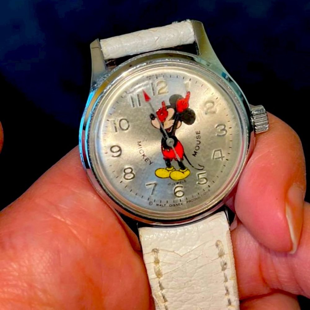 1980s Disney watch with leather band.